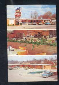 ROGERS ARKANSAS SANDS MOTEL RESTAURANT SWIMMING POOL OLD CARS VINTAGE POSTCARD
