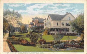 Residential Homes Upper Court Street Westfield Massachusetts 1921 postcard