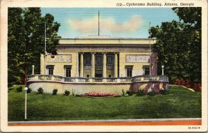 Vtg 1930s Cyclorama Building Atlanta Georgia GA Linen Postcard