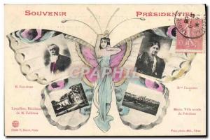 Old Postcard Fancy Butterfly Remembrance presidential Falliers Mezin