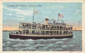 Excursion Steamer Boat Galves Galveston Texas 1920s  postcard