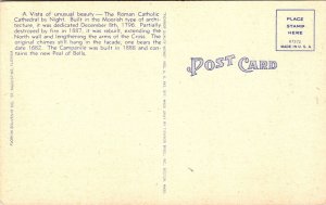 Old Cathedral St. Augustine Florida FL Linen Postcard Roman Catholic Postcard 
