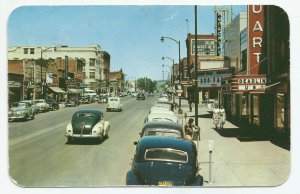 Moscow Idaho Main Street Store Fronts Cars People c1950s Kenworthy Postcard