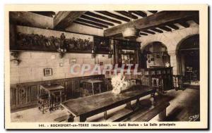 Old Postcard Rochefort en Terre The Breton Main Hall Cafe