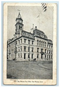 1908 Des Moines Post Office Des Moines Iowa IA Posted Antique Postcard