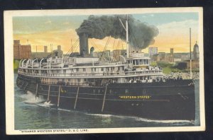 VINTAGE SHIP D&C LINE STEAMER WESTERN STATES OLD POSTCARD