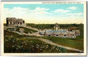 Wentz Boy Scout Swimming Pool, Ponca City OK Vintage Postcard F47