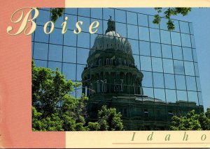 Idaho Boise State Capitol Building Reflected In The Hall Of Mirrors 1998