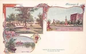 HUMBOLDT PARK DREXEL BLVD & LINCOLN PARK CHICAGO ILLINOIS POSTCARD (1897)