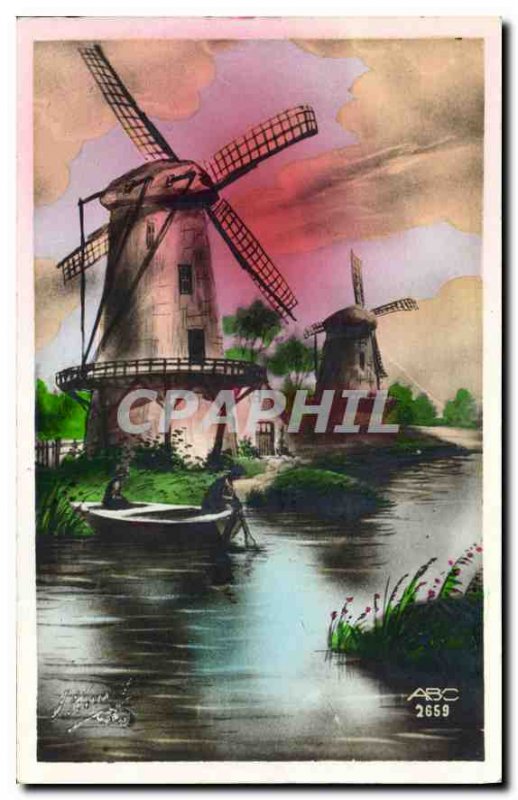 Postcard Old Wind Mills