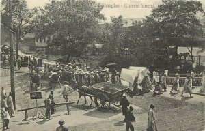 c1910 Lithograph Postcard; Shanghai China, Chinese Funeral Procession, unposted