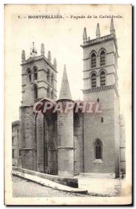 Old Postcard Montpellier Facade of the Cathedral