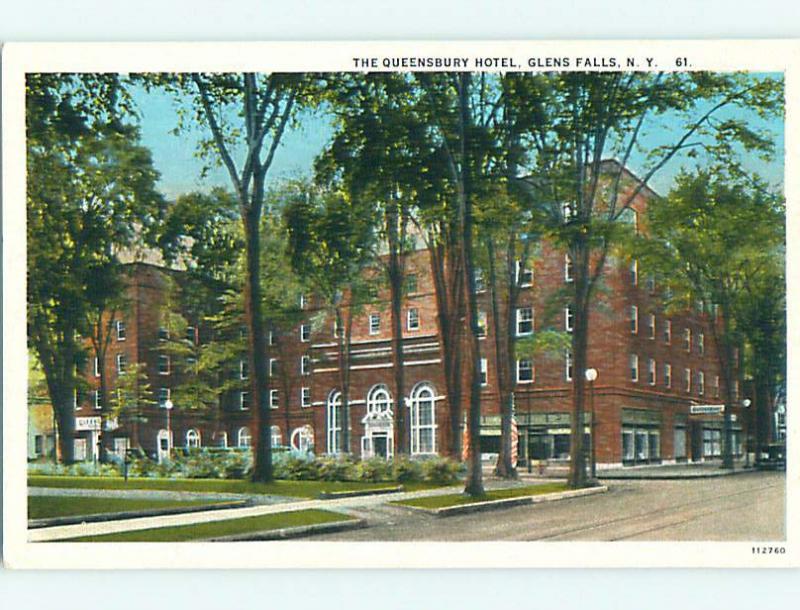 Unused W-Border QUEENSBURY HOTEL Glens Falls New York NY u9208