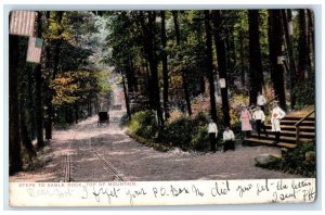 c1905 Steps To Eagle Rock Top Of Mountain Horse Carriage Montclair NJ Postcard