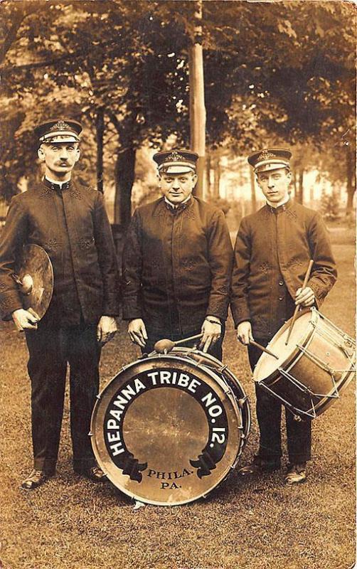 Philadelphia PA Hepanna Tribe Band Musical Instruments Drums RPPC Postcard