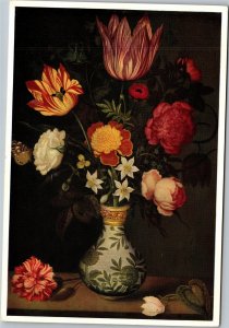 Postcard  Netherlands Amsterdam art Bosschaert, Ambrosius - flower piece