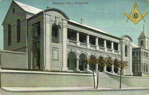 PC CPA FREEMASONRY, MASONIC HALL, HAMILTON, Vintage Postcard (b16000)