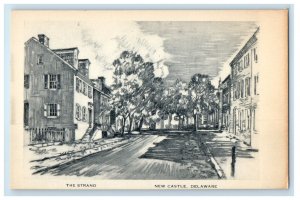 c1940's The Strand Street View Buildings Trees New Castle Delaware DE Postcard 