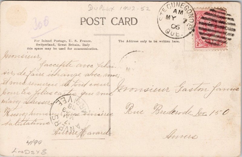 YMCA Montreal QC Quebec 1906 Ste Cunegonde Duplex Cancel Postcard E82