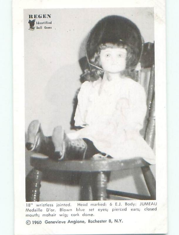 Unused 1960 postcard ANTIQUE JUMEAU MEDAILLE D'OR DOLL k7100