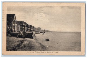 1923 Scene At Walnut Beach Boat Milford Connecticut CT Posted People Postcard