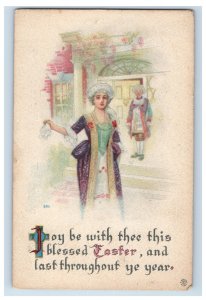 C1910 Lovely Colonia Woman Easter Postcard P114E