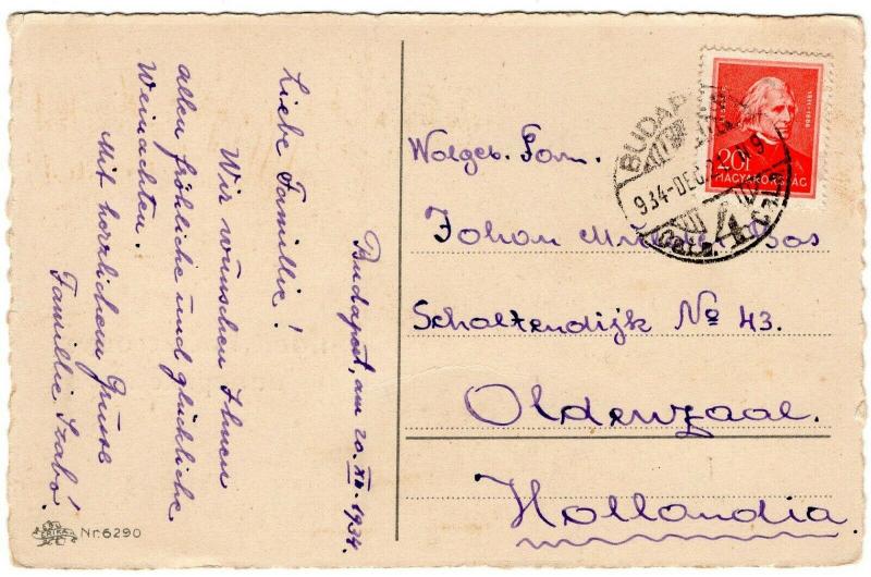 Happy New Year Hungarian Postcard RARE 01.47