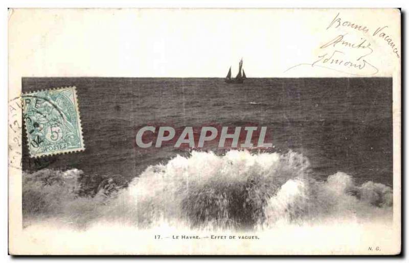 Old Postcard Le Havre Effer Wave