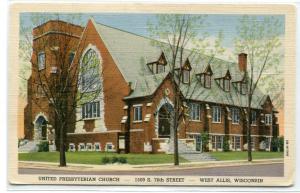 United Presbyterian Church West Allis Wisconsin postcard