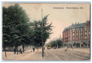 Copenhagen Denmark Postcard Frederiksberg Alle Avenue 1910 Antique Posted