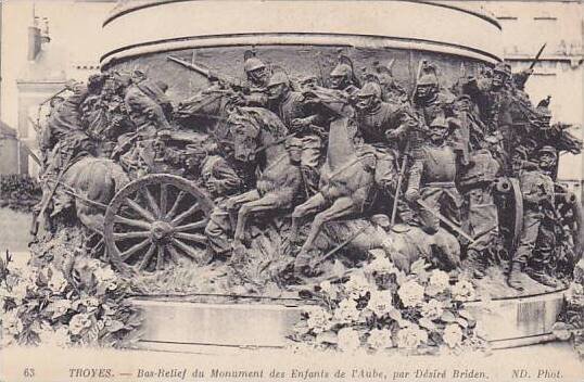 France Troyes Bas-Relief du Monument des Enfants de l'Aube par Desire Br...