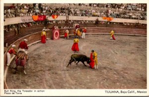 Corrida Bull Fight Toreador In Action Bull Ring Tijuana Mexico