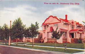 OKLAHOMA CITY OK VIEW ON 14th STREET POSTCARD 1910s