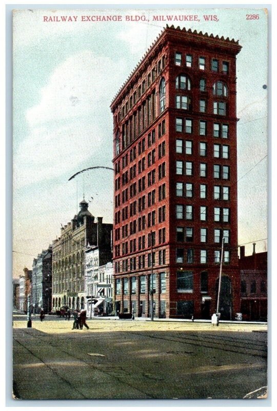 1907 Railway Exchange Building Exterior Milwaukee Wisconsin WI Vintage Postcard