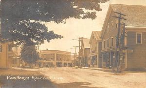 Kingfield ME Dirt Main Street View Store Fronts Drug Store RPPC Postcard