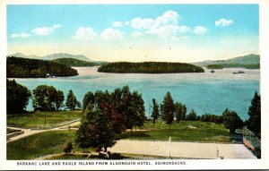 New York Adirondacks Saranac Lake and Eagle Island From Algonquin Hotel