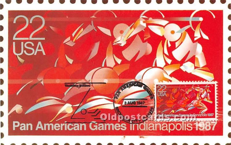 Pan American Games 1987 Indianapolis, Indiana, IN, USA Olympic 1987 Stamp on ...