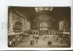 475701 1928 year Germany Leipzig train station interior Vintage photo postcard