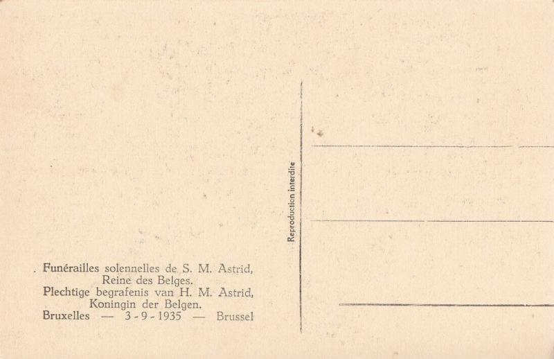Royalty Belgium Queen Astrid Funeral Procession Brussel 1935