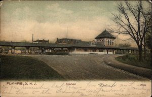 Plainfield NJ RR Train Station Depot c1905 Postcard