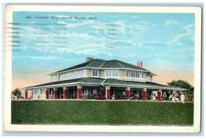1928 Cascade Hills Exterior Tree Grand Rapids Michigan MI Posted People Postcard