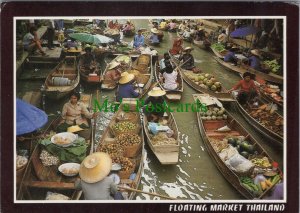 Thailand Postcard - The Floating Market at Damnernsaduok. Posted RR19413