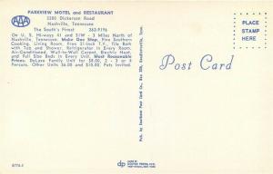 TN, Nashville, Tennessee, Park View Motel and Restaurant, Dexter Press No 8776-C