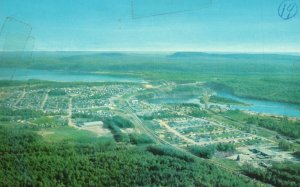 Vintage Postcard Canadian Lake Nipigon Town River Helen Lake Log Blooms Canada