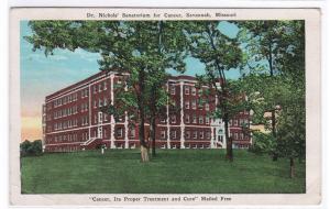 Nichols Sanatorium Savannah Missouri 1930 postcard