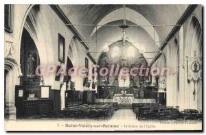 Old Postcard Saint Valery sur Somme Interior of the Church