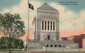 Indianapolis IN-Indiana War Memorial Limestone Building Vintage Postcard