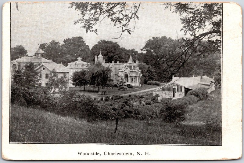 Woodside Charlestown New Hampshire NH Grounds & Residences Antique Postcard