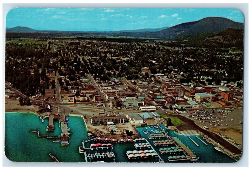 Coeur D'Alene Idaho ID Postcard Waterfront Downtown Business Section View 1960