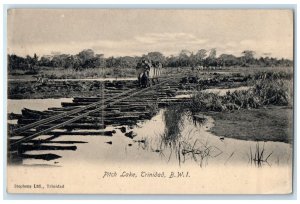 c1910 Pitch Lake Trinidad and Tobago B.W.I. Antique Posted Postcard